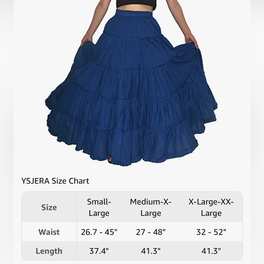 Maxi boho Gypsy / Folklorico long skirt - Picture 3 of 3